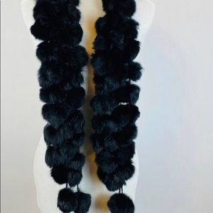 Pom Pom  Rabbit Fur Balls Scarf